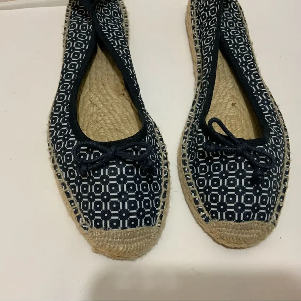 Tory Burch Ballet navy espadrilles flats shoes Size 9 Made in Spain